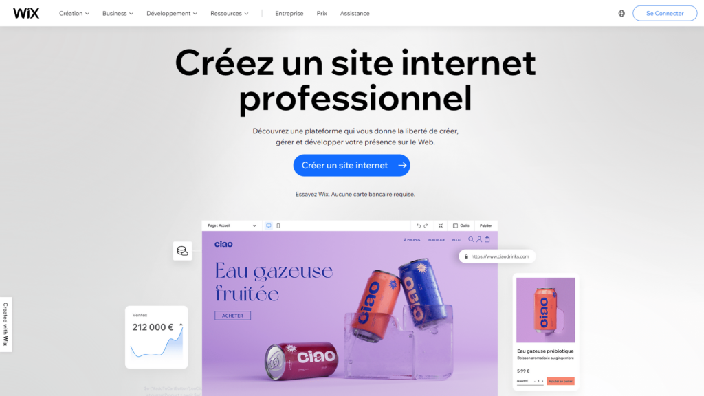 Wix - Créer un site internet gratuitement